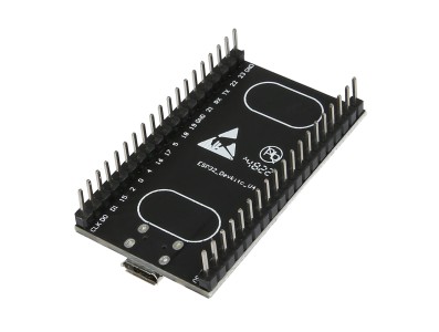 Placa base preta ESP32-DEVKITC com ESP32-WROOM-32U e CP2102 - Imagem 3
