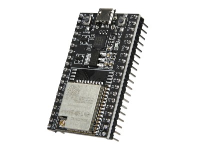 Placa base preta ESP32-DEVKITC com ESP32-WROOM-32U e CP2102 - Imagem 4