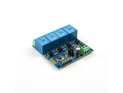 M&oacute;dulo Rel&eacute; Sem Fio Bluetooth 12V 4 Canais Controle Remoto por Celular e Internet - Imagem 2