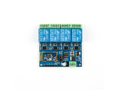 M&oacute;dulo Rel&eacute; Sem Fio Bluetooth 12V 4 Canais Controle Remoto por Celular e Internet - Imagem 1