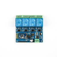 M&oacute;dulo Rel&eacute; Sem Fio Bluetooth 12V 4 Canais Controle Remoto por Celular e Internet