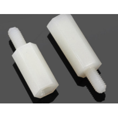 Espa&ccedil;ador de nylon branco M3 30+6 mm