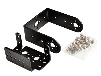Suportes pretos de montagem para servos MG995 e MG996 - Imagem 1
