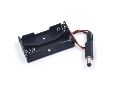 Porta pilhas 2 x AA sem tampa com conector DC - Imagem 2