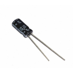 Capacitores Eletrol&iacute;ticos 10 &micro;F 50 V 5 x 11 mm