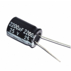 Capacitor eletrol&iacute;tico de alum&iacute;nio 2200 &micro;F 25 V 13 x 20 mm