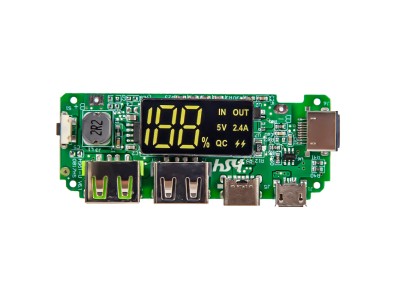 M&oacute;dulo booster e carregador para 18650 com display digital em barra e dupla sa&iacute;da USB 5 V 2,4 A - Imagem 1