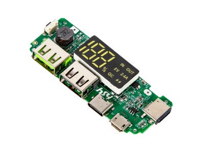 M&oacute;dulo booster e carregador para 18650 com display digital em barra e dupla sa&iacute;da USB 5 V 2,4 A - Imagem 3