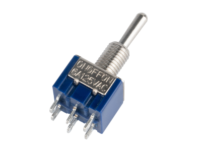 Interruptor de alavanca mini MTS-203 DPDT 6 pinos ON-OFF-ON 6A 125VAC - Imagem 1