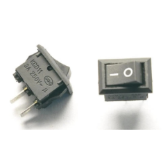 Interruptor mini rocker KCD11 SPST ON/OFF I/O 2 pinos snap-in 250V AC 3A