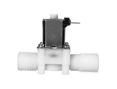 V&aacute;lvula solen&oacute;ide el&eacute;trica 12 V DC N/O (normalmente aberta) em pl&aacute;stico, rosca macho G1/2, chave de fluxo 0,02 a 0,8 MPa - Imagem 6