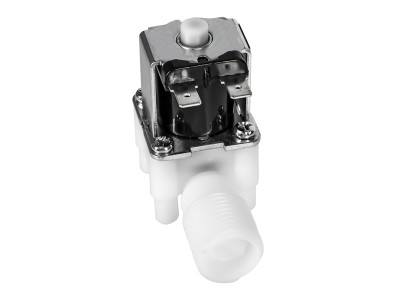 V&aacute;lvula solen&oacute;ide el&eacute;trica 12 V DC N/O (normalmente aberta) em pl&aacute;stico, rosca macho G1/2, chave de fluxo 0,02 a 0,8 MPa - Imagem 1