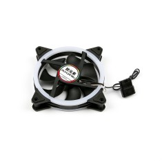 Ventoinha silenciosa RGB 12 cm com ilumina&ccedil;&atilde;o LED 4 cores, conector 4 pinos e dupla abertura