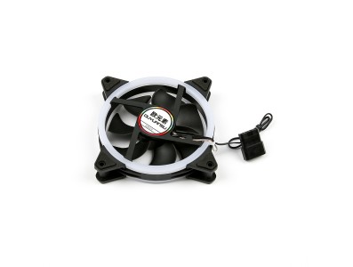Ventoinha silenciosa RGB 12 cm com ilumina&ccedil;&atilde;o LED 4 cores, conector 4 pinos e dupla abertura - Imagem 1