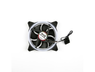 Ventoinha silenciosa RGB 12 cm com ilumina&ccedil;&atilde;o LED 4 cores, conector 4 pinos e dupla abertura - Imagem 3