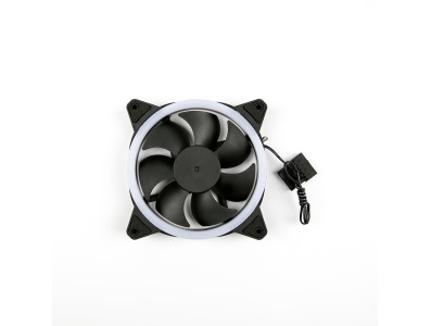 Ventoinha silenciosa RGB 12 cm com ilumina&ccedil;&atilde;o LED 4 cores, conector 4 pinos e dupla abertura - Imagem 4