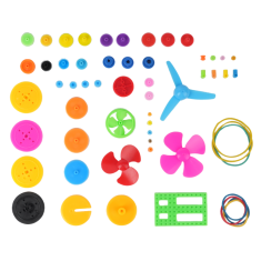 Kit DIY 55 pe&ccedil;as de engrenagens pl&aacute;sticas coloridas para motor