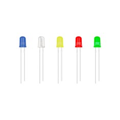 LED difuso vermelho 3 mm com pinos de 18 mm (DIP)