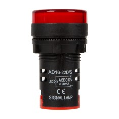 Sinaleiro LED vermelho AD16-22DS 22 mm AC/DC 12-24 V