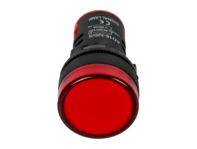Sinaleiro LED vermelho AD16-22DS 22 mm AC/DC 12-24 V - Imagem 2