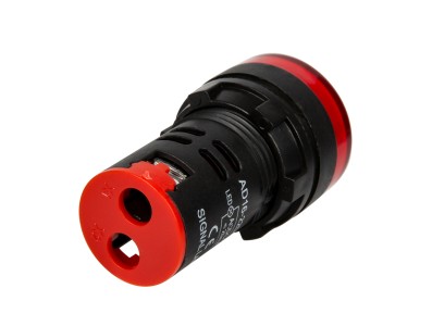 Sinaleiro LED vermelho AD16-22DS 22 mm AC/DC 12-24 V - Imagem 4