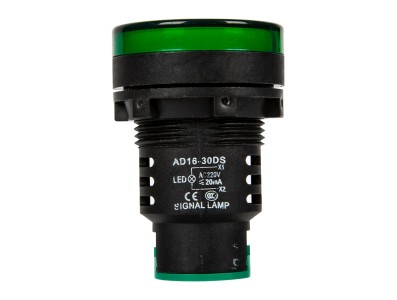 Sinaleiro LED Verde 30 mm AC 220V AD16-30DS Power Pilot - Imagem 1