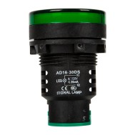 Sinaleiro LED Verde 30 mm AC 220V AD16-30DS Power Pilot