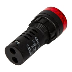 Sinaleiro LED vermelho 22 mm AC/DC 12 V AD16-22SM com buzzer integrado