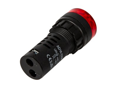 Sinaleiro LED vermelho 22 mm AC/DC 12 V AD16-22SM com buzzer integrado - Imagem 1