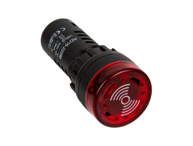 Sinaleiro LED vermelho 22 mm AC/DC 12 V AD16-22SM com buzzer integrado - Imagem 4