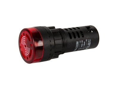 Sinaleiro LED vermelho 22 mm AC/DC 12 V AD16-22SM com buzzer integrado - Imagem 5