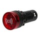 Sinaleiro LED vermelho 22 mm AD16-22SM AC/DC 36V com buzzer embutido - Thumb - 3