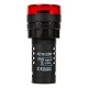 Sinaleiro LED vermelho 22 mm AD16-22SM AC/DC 36V com buzzer embutido - Thumb - 1