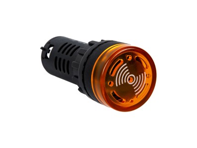 Sinaleiro indicador amarelo AD16-22SM 22 mm LED com buzzer integrado AC/DC 24V - Imagem 4