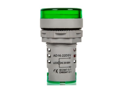 Indicador volt&iacute;metro LED verde 22 mm AC 20 a 500 V AD20-22DSV com tubo digital grande - Imagem 2