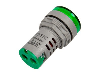 Indicador volt&iacute;metro LED verde 22 mm AC 20 a 500 V AD20-22DSV com tubo digital grande - Imagem 3