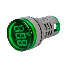 Indicador volt&iacute;metro LED verde 22 mm AC 20 a 500 V AD20-22DSV com tubo digital grande