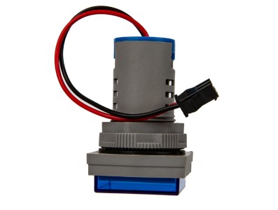 Sinaleiro indicador LED azul 22 mm AD16-22FVA (AD16-22VAM) cobertura quadrada display duplo tens&atilde;o AC 50&ndash;500 V e corrente 0&ndash;100  - Imagem 2