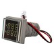 Indicador LED branco 22mm AD16-22FVA (AD16-22VAM) tampa quadrada, display duplo de tens&atilde;o AC 50-500V e corrente 0-100A - Thumb - 3