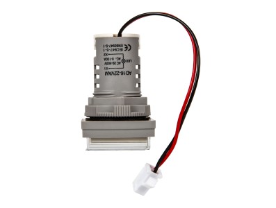 Indicador LED branco 22mm AD16-22FVA (AD16-22VAM) tampa quadrada, display duplo de tens&atilde;o AC 50-500V e corrente 0-100A - Imagem 4