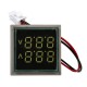 Indicador LED branco 22mm AD16-22FVA (AD16-22VAM) tampa quadrada, display duplo de tens&atilde;o AC 50-500V e corrente 0-100A - Thumb - 1