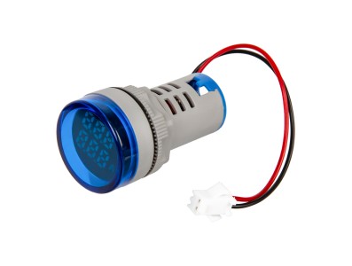 Indicador LED redondo 22 mm azul AD16-22FVA (AD16-22VAM) Medidor de Hz AC 50-500V 0-100A com transformador - Imagem 3