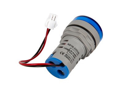 Indicador LED redondo 22 mm azul AD16-22FVA (AD16-22VAM) Medidor de Hz AC 50-500V 0-100A com transformador - Imagem 5