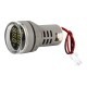 Indicador de Hertz LED redondo 22 mm branco AD16-22FVA (AD16-22VAM) AC 50 a 500V 0 a 100A com transformador - Thumb - 2