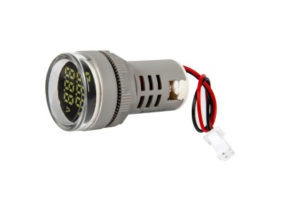 Indicador de Hertz LED redondo 22 mm branco AD16-22FVA (AD16-22VAM) AC 50 a 500V 0 a 100A com transformador - Imagem 2