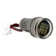 Indicador de Hertz LED redondo 22 mm branco AD16-22FVA (AD16-22VAM) AC 50 a 500V 0 a 100A com transformador - Thumb - 4