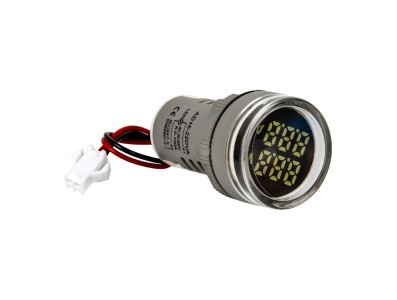 Indicador de Hertz LED redondo 22 mm branco AD16-22FVA (AD16-22VAM) AC 50 a 500V 0 a 100A com transformador - Imagem 4