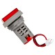 Indicador LED vermelho AD16-22A VHz 22 mm, capa quadrada, AC 50&ndash;500 V, 0&ndash;100 A, 20&ndash;75 Hz, 3 displays de tens&atilde;o, corrente e frequ - Thumb - 3