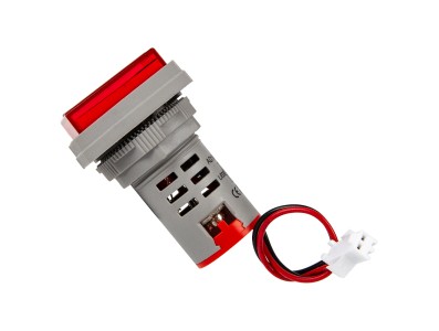 Indicador LED vermelho AD16-22A VHz 22 mm, capa quadrada, AC 50&ndash;500 V, 0&ndash;100 A, 20&ndash;75 Hz, 3 displays de tens&atilde;o, corrente e frequ - Imagem 3