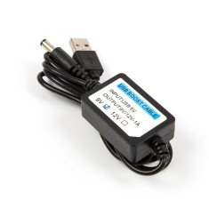 Cabo booster USB 5V 1A para 9V com conector DC 5,5 x 2,1 mm